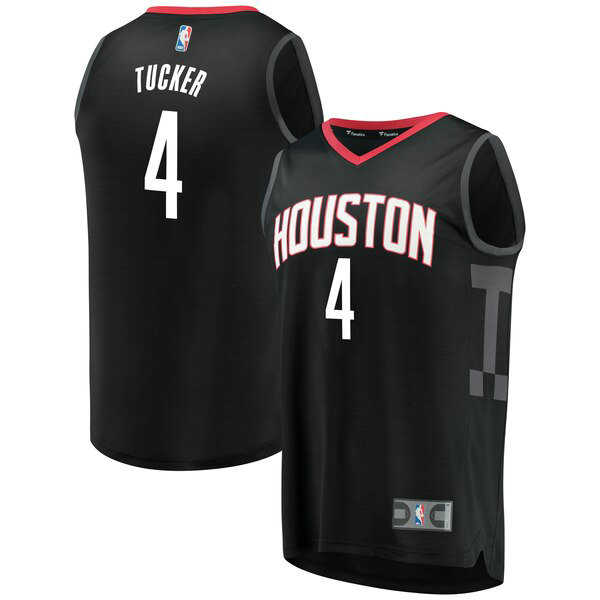 Camiseta PJ Tucker 4 Houston Rockets Statement Edition Negro Hombre